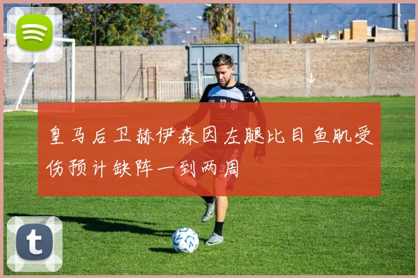 皇马后卫赫伊森因左腿比目鱼肌受伤预计缺阵一到两周